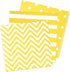 Disposable Yellow Paper Luncheon Party Napkins, Striped Chevron Polka Dot, 60 Count, 13"x13"