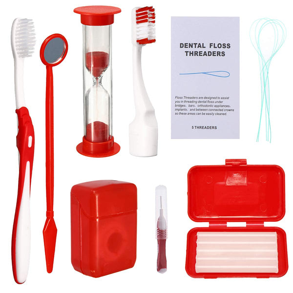 Braces Cleaning Kit for Teeth, Portable Orthodontic Toothbrush Oral Care Travel Kit with Dental Wax