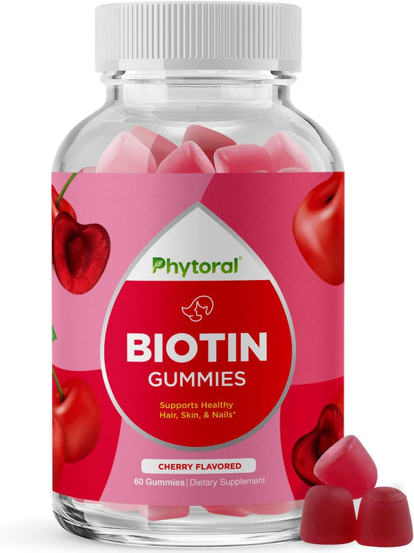 Biotin Gummies for Hair and Nail Growth, 5000mcg per Serving for Hair Care, Skin Care, and Nail Care
