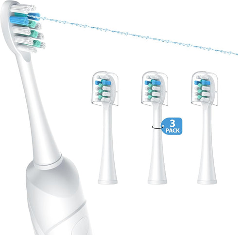 3 Pack Toothbrush Replacement Heads Compatible with WaterPik Sonic Fusion 2.0, FitMount Flossing Brush Head