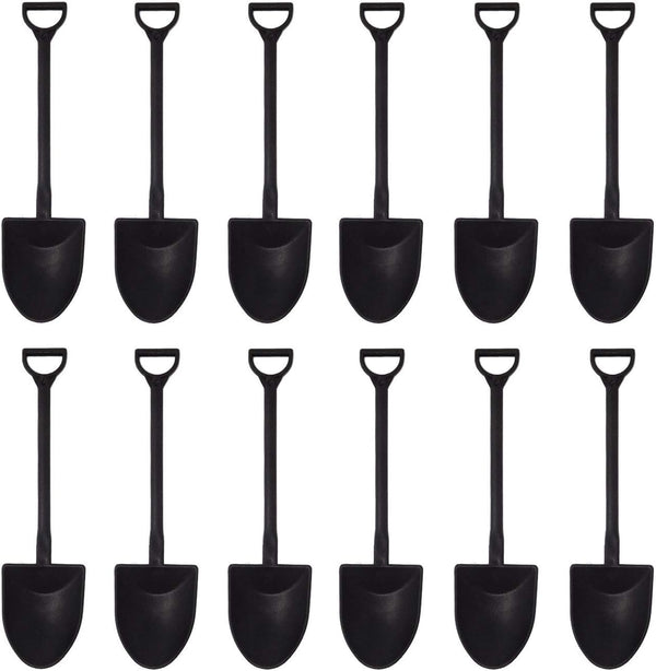 Honbay 50PCS Plastic Disposable Mini Ice Cream Dessert Spoons, Shovels for Pudding and Yogurt, Family or Party Use