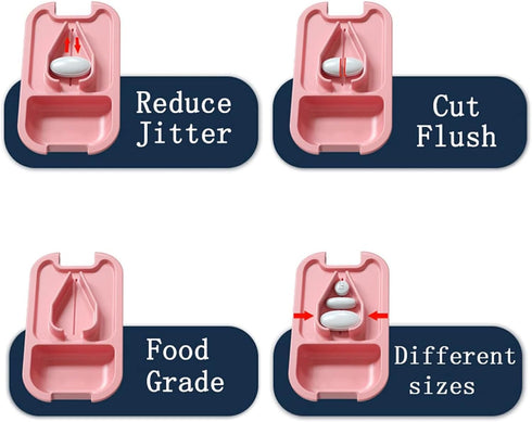 Portable Tablet Cutter Box, Small Pill Cutter, Pill Splitter for Small or Large Pills, Portable Pill Crusher for Purse