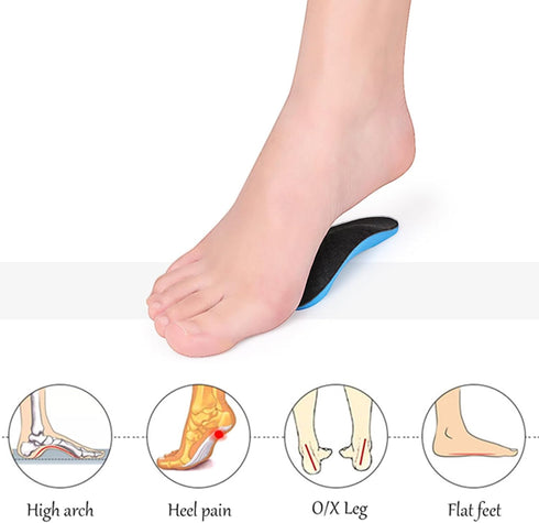 Arch Support Pads for Kids, 2 Pairs Orthotic Insole for Plantar Fasciitis Relief, Reusable Cushions for Youth