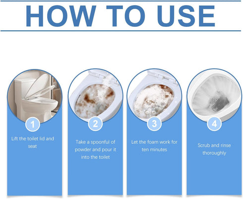 KSVNOTF Glazes.(2pcs) Toilet Cleaning Powder: Dissolves Quickly, Effectively Removes Stubborn Water Stains, Produces