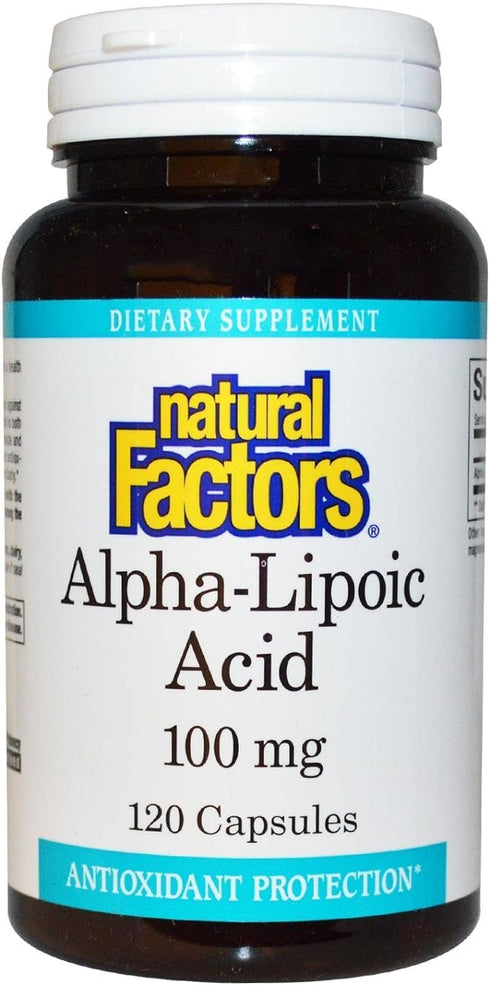 Natural Factors Alpha-Lipoic Acid, 100 mg, 120 Capsules for Antioxidant Support