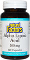 Natural Factors Alpha-Lipoic Acid, 100 mg, 120 Capsules for Antioxidant Support