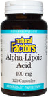Natural Factors Alpha-Lipoic Acid, 100 mg, 120 Capsules for Antioxidant Support