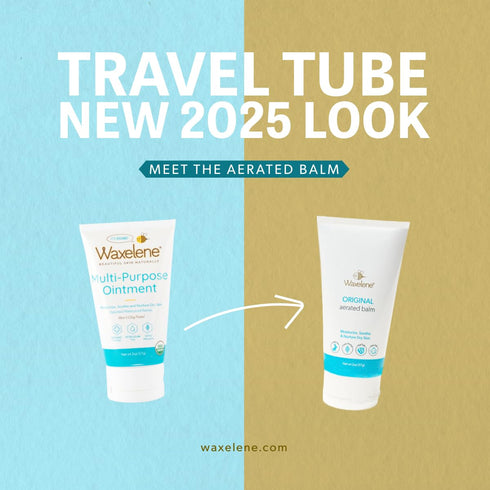 Waxelene Multipurpose Ointment Travel Tube, Organic Aerated Balm - Petroleum Jelly Alternative for Eczema, Dry Skin,