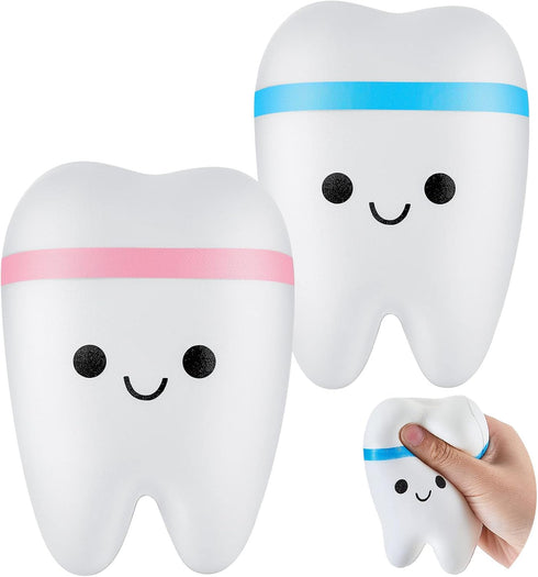 Hungdao 2 Pieces Jumbo Tooth Slow Rising Toy, Dental Tooth Toys for Stress Relief