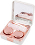 Honbay Fashion Marble Contact Lens Case, Portable Kit with Mirror (Square) (Rose Gold)