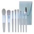 8 Pieces Makeup Brush Set for Foundation, Blush, Concealer, Eye Shadow, and Eye Liner, Travel Makeup Bag (Blue)