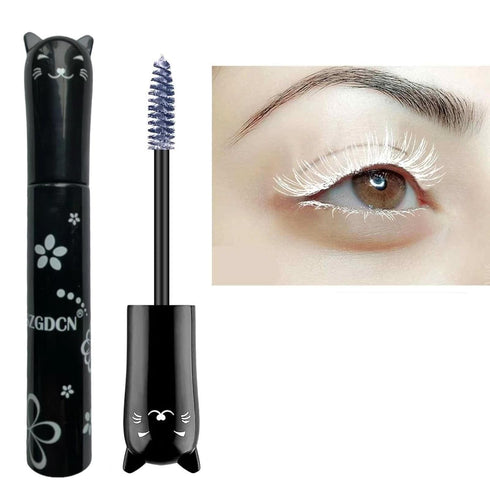White Lashes Volume Mascara, Waterproof Fast Dry Eyelashes Curling Lengthening Primer for Party Stage Use