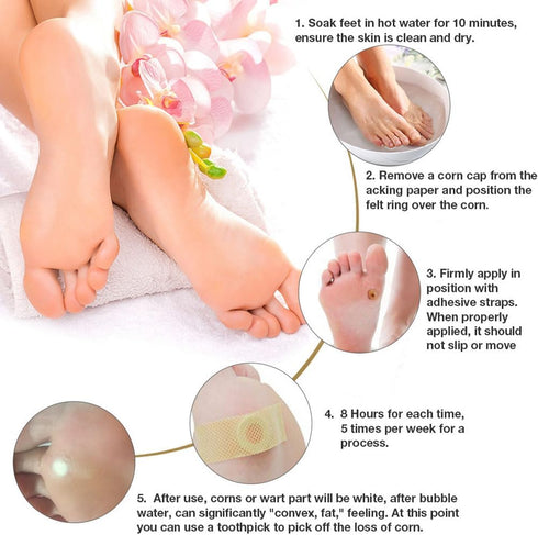 FOMIYES 72 Pcs Corn Remover Pads, Self-Stick Adhesive Foot Care Cushions for Pain Relief, Pink Toe Pads