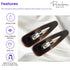Parcelona French Clic Clac 3 1/4" Tortoise Shell Brown Hair Clips for Women