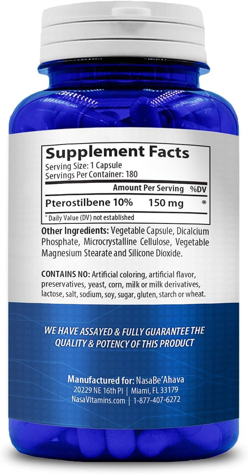 Pterostilbene 150mg 180 Capsules