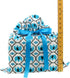 VZWraps Elephants Reusable Fabric Gift Bag - Medium 17" Wide by 18.5" High, Turquoise Blue