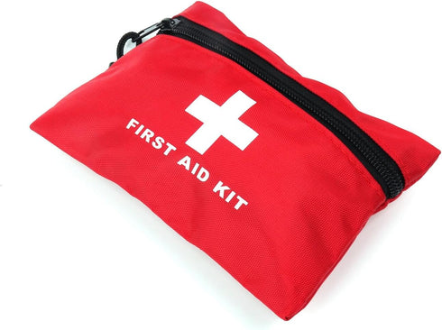 Red First Aid Bag, Empty Waterproof Pouch for First Aid Kits, Mini for Hiking, Camping, Travel (Red, 6x4.3 Inch)