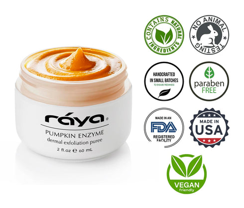 Raya Pumpkin Enzyme Facial Puree (127), Gentle Exfoliating Treatment for All Skin, Reduces Fine Lines