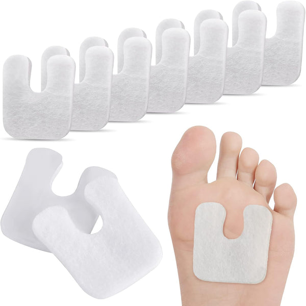 48 Pieces U-Shaped Felt Callus Pads - Metatarsal Foot Pads for Pain Relief, Self-Adhesive Foam Cushion for Men & Women