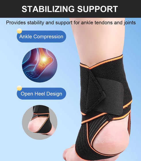 SUJAYU 2 PCS Ankle Braces for Men & Women, Ankle Compression Sleeve Plantar Fasciitis Brace Plantar Fasciitis Relief