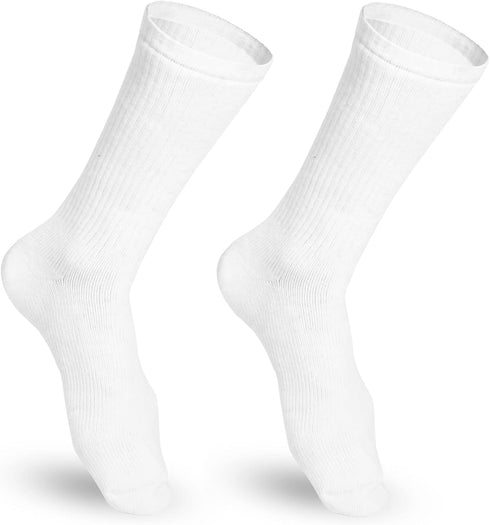 Truform Compression Socks, Men's Crew Length, 15-20 mmHg, White, Small, Pack of 2