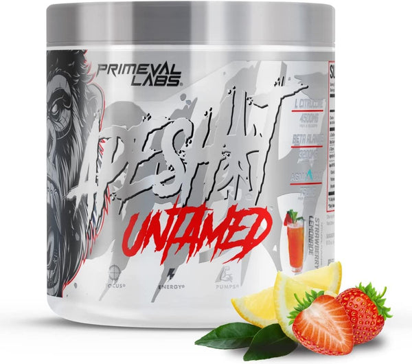 Primeval Labs Ape Untamed Pre Workout Powder, 40 Servings Strawberry Lemonade for Pumps & Focus