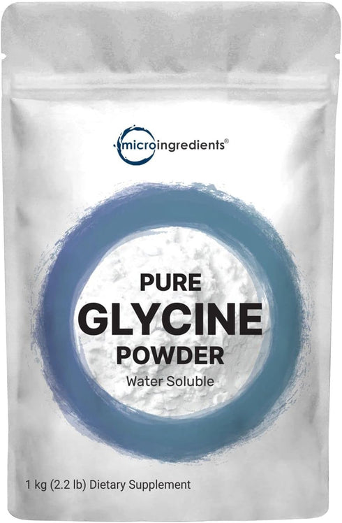 Micro Ingredients Glycine Powder, 1KG (2.2 Pounds), 1000mg Per Serving, Supports Restful Sleep, USA Product