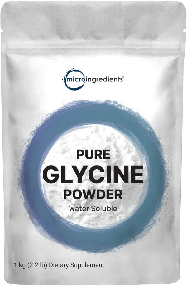 Micro Ingredients Glycine Powder, 1KG (2.2 Pounds), 1000mg Per Serving, Supports Restful Sleep, USA Product