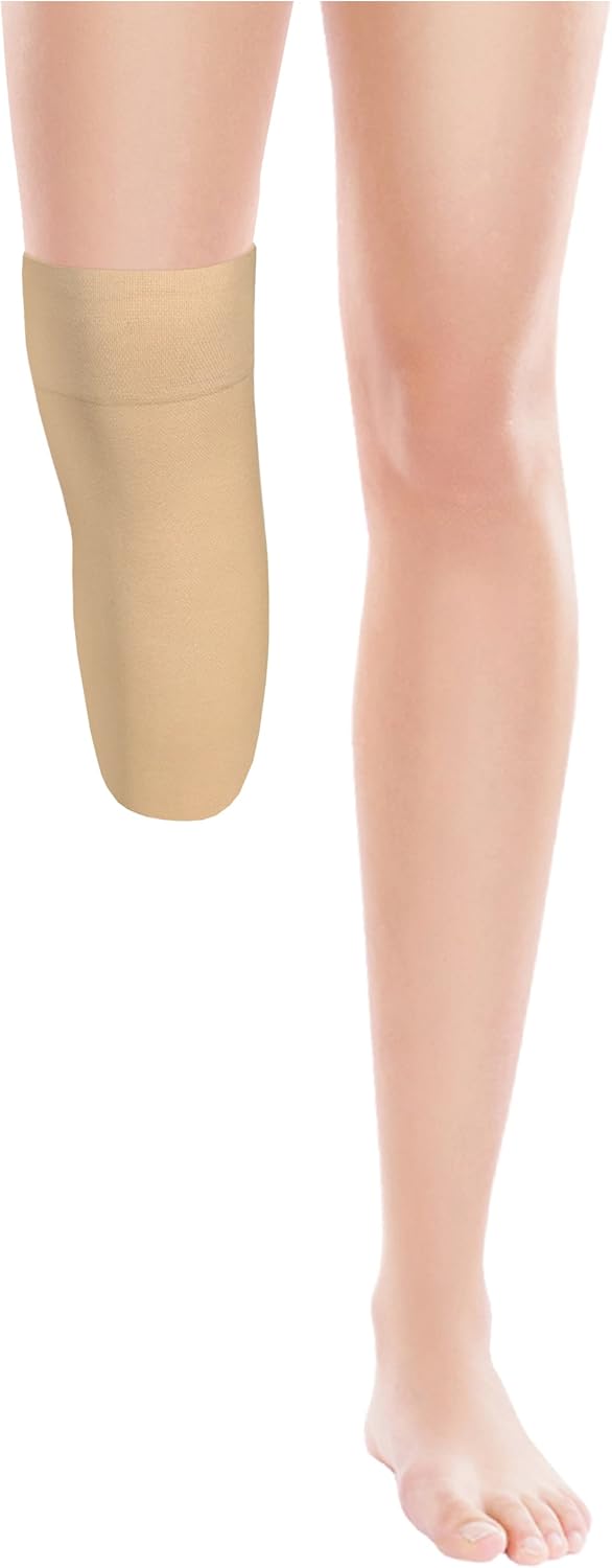 Truform Below Knee Stump Shrinker, Limb Compression with Ventilation, Large Beige, Amputee Care (16-20" Calf)