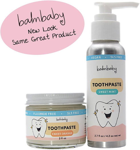 Kids Natural Fluoride Free Toothpaste with Xylitol in a Pump Bottle SLS Free Toothpaste with Xylitol, Vegan Gluten Free