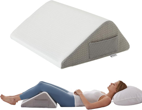 Knee Wedge Pillow, Memory Foam Leg Pillow for Sleeping, Triangle Pillow Wedge for Knee Support, Leg Elevation, Back
