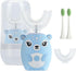 Kids Electric Toothbrush U Shaped Sonic Automatic Toothbrush with 4 Brush Heads, Cartoon Deer Modeling