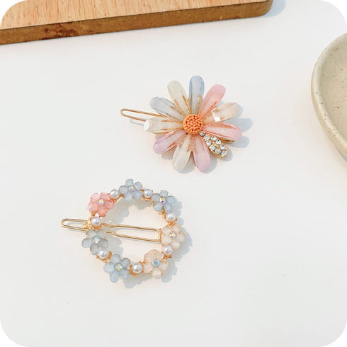 MIAO JIN 20PCS Rhinestone Flower Hair Clip Bobby Pins, Bling Crystal Love Pins for Women's Hair Accessories