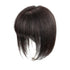 Middle Part Silk Base Human Hair Topper - 7x10cm Clip in Hairpiece with Wispy Fringe, Off Black