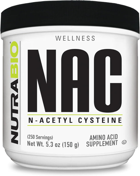 NutraBio N-Acetyl Cysteine Supplement (NAC) - 150 Grams Powder, 600mg Serving - Non-GMO, Gluten Free, Immune Support