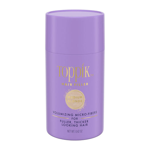 Keratin Hair Fiber Powder 12g - Hair Thickener for Women, Medium Blonde, Camouflage Roots & Fills Hairline Gaps