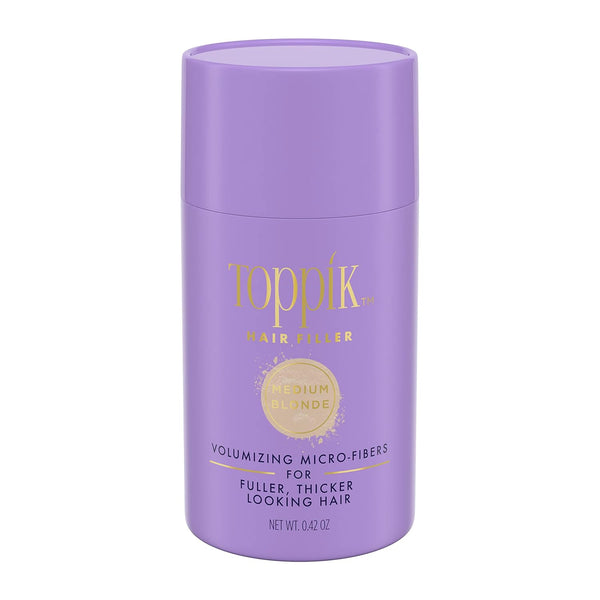 Keratin Hair Fiber Powder 12g - Hair Thickener for Women, Medium Blonde, Camouflage Roots & Fills Hairline Gaps