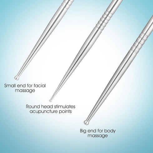 Ymapinc 3Pcs Acupressure Pen Facial Reflexology Tool, Trigger Point Massage Tool Acupuncture Face Finger Massage Tools