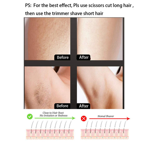 Women Painless Hair Remover, Gominyuf Electric Lady Shaver Trimmer for Arm, Bikini, Leg, Armpit Hair
