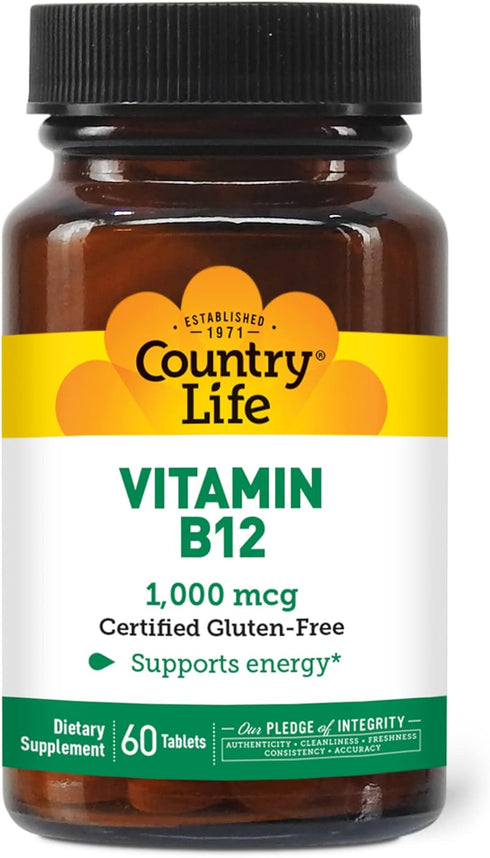 Country Life Vitamin B-12, 1000 mcg, 60 Tablets