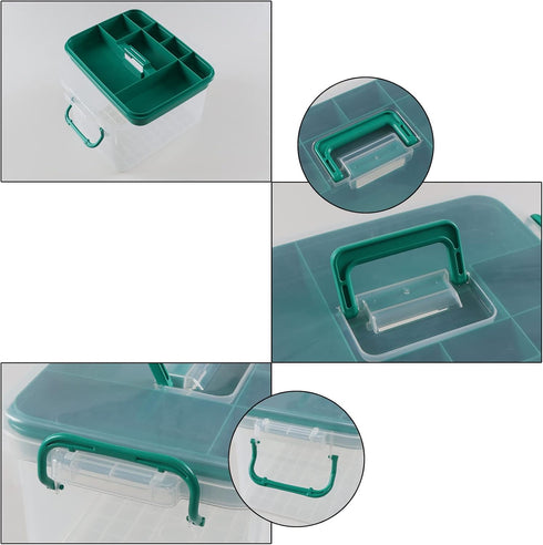 Nicesh Clear Plastic Storage Box Organizer/Medicine Box, Family Emergency Kit Storage Box