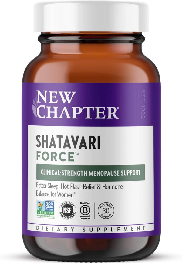 New Chapter Shatavari Supplement for Peri-Menopause & Post-Menopause Support 4X Concentrated Herb Shatavari Relieves