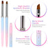 Nail Art Clean Up Brush, 2Pcs Round & Angled Nail Polish Brushes for Professional Nail Art Design