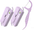 Shred Resistant Twin Line Dental Floss Picks Dispenser, 2 Box Lime Flavor Portable Case for Oral Care (Purple)