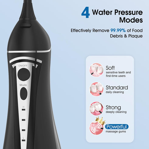 Water Dental Flosser for Teeth-Beautypick Portable Oral Irrigator 4 Modes Rechargeable Waterflosser IPX7 Waterproof Water Teeth Cleaner Picks for Gums, Braces and Travel,5 Flossing Nozzles