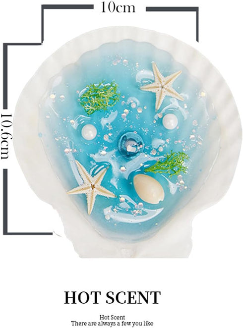 T-shin Candle,130G Ocean Shell Scented Handmade Starfish Whelk Soy Wax Gel Wax Aroma Decorative Candle for Table Photo