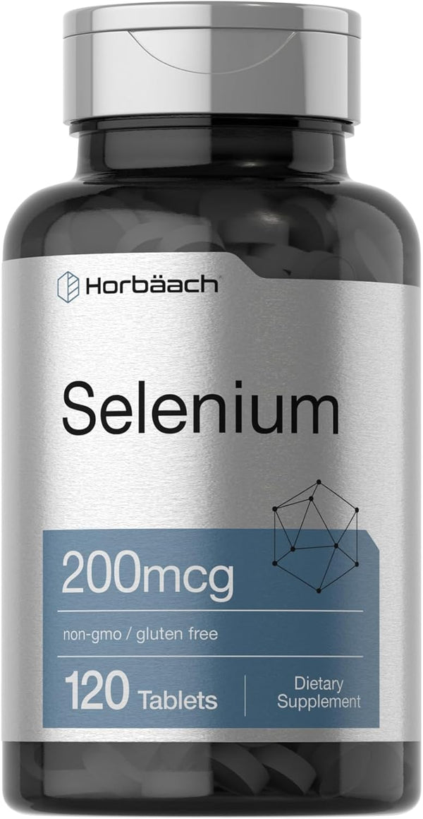 Selenium Supplement | 200 mcg | 120 Tablets, Non-GMO and Gluten Free by Horbaach