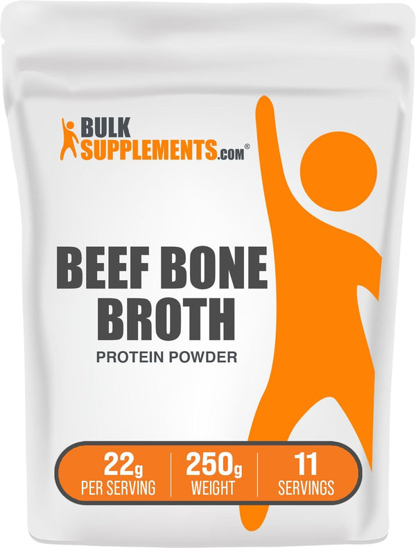 BulkSupplements.com Beef Bone Broth Protein Powder - Lactose Free Bovine Protein, 22g per Serving, 250g (8.8 oz)