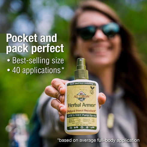Herbal Armor DEET-Free Pump Spray, 4oz Insect Repellent, Plant-Based, Safe for Family and Pets