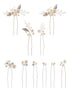Pearls Bridal Hair Pins Beads Bride Wedding Hair Pieces U Shaped Hair Accessories Headpiece for Wedding Brides Women Girls (Light Gold)